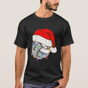 Weihnachts Volleyball Ball Weihnachtsmannmütze Fun T-Shirt