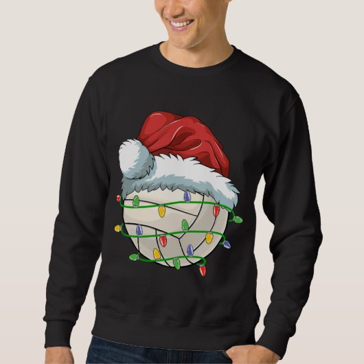 Weihnachts Volleyball Ball Weihnachtsmannmütze Lig Sweatshirt (Vorderseite)