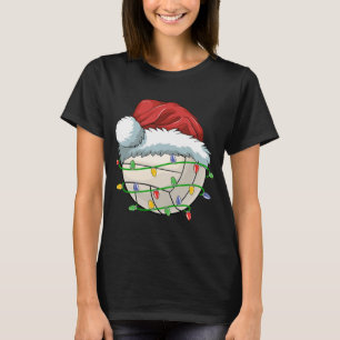 Weihnachts Volleyball Ball Weihnachtsmannmütze Lig T-Shirt