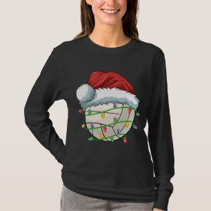 Weihnachts Volleyball Ball Weihnachtsmannmütze Lig T-Shirt