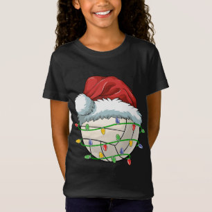 Weihnachts Volleyball Ball Weihnachtsmannmütze Lig T-Shirt