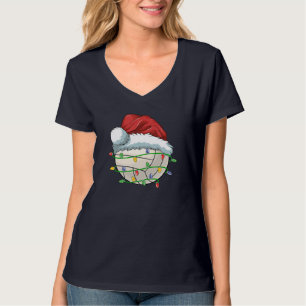 Weihnachts Volleyball Ball Weihnachtsmannmütze Lig T-Shirt