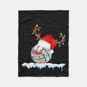 Weihnachts Volleyball Ball Weihnachtsmannmütze Wei Fleecedecke