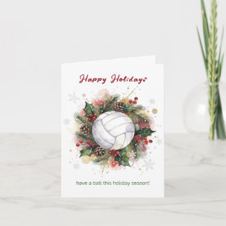 Weihnachts-Volleyball-Feiertags-Grußkarten Feiertagskarte