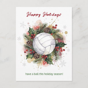 Weihnachts-Volleyball-Feiertags-Grußkarten Feiertagspostkarte