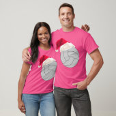 Weihnachts-Volleyball in Weihnachtsmannmütze T-Shirt (Unisex)