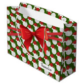 Weihnachts-Volleyball-Muster - Groß Große Geschenktüte (Rückseite Schrägansicht)