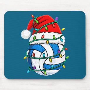 Weihnachts-Volleyball-Santa-Hut-Lichter Srts Xmas  Mousepad