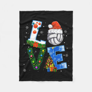 Weihnachts-Volleyball-Spieler lieben Weihnachten W Fleecedecke