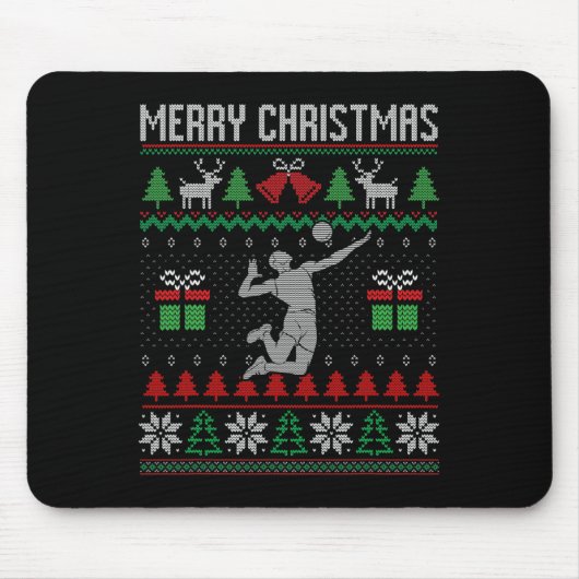 Weihnachts Volleyball Spieler Xmas Sport Lover Ugl Mousepad (Vorne)