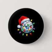 Weihnachts Volleyball Weihnachtsmann Hat Mens Wome Button (Vorderseite)