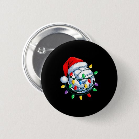 Weihnachts Volleyball Weihnachtsmann Hat Mens Wome Button (Vorne & Hinten)
