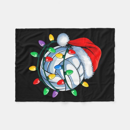Weihnachts Volleyball Weihnachtsmann Hat Mens Wome Fleecedecke (Vorderseite (Horizontal))