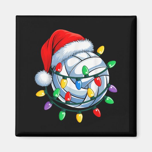 Weihnachts Volleyball Weihnachtsmann Hat Mens Wome Magnet (Vorne)