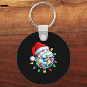 Weihnachts Volleyball Weihnachtsmann Hat Mens Wome Schlüsselanhänger (Vorderseite)