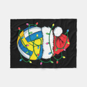 Weihnachts-Volleyball-Weihnachtsmannmütze Boys Gir Fleecedecke (Vorderseite (Horizontal))