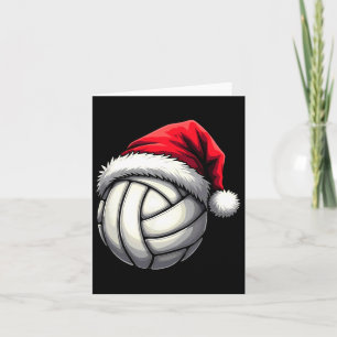 Weihnachts-Volleyball-Weihnachtsmannmütze Karte