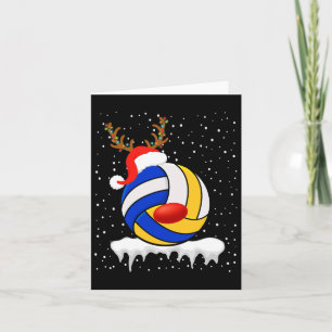 Weihnachts-Volleyball-Weihnachtsmannmütze Reindeer Karte