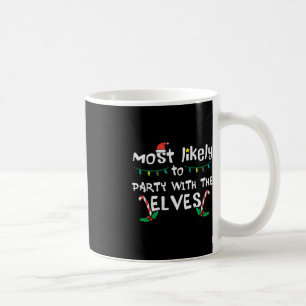 Weihnachts-wahrscheinliches Party mit Elve Xmas Fa Kaffeetasse