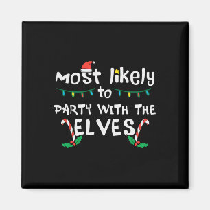 Weihnachts-wahrscheinliches Party mit Elve Xmas Fa Magnet