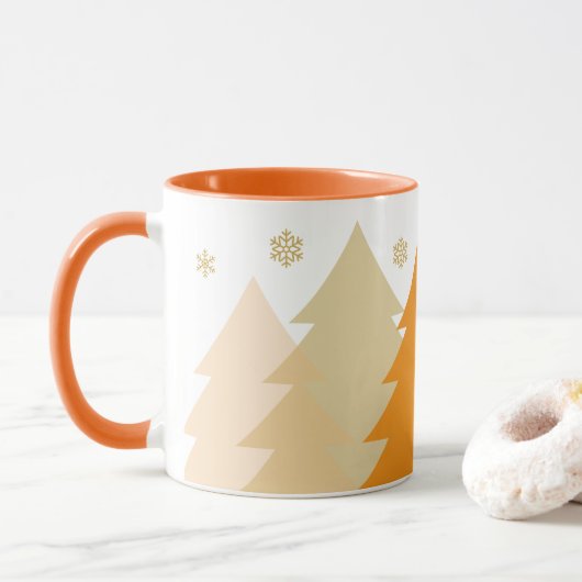 Weihnachts-Waldlandschaft Kaffeetasse (Mit Donut)