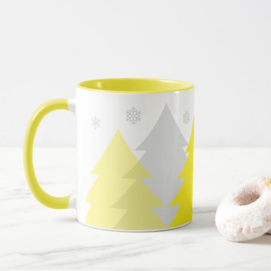 Weihnachts-Waldlandschaft Kaffeetasse (Mit Donut)