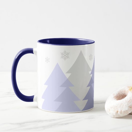 Weihnachts-Waldlandschaft-Kaffeetasse Tasse (Mit Donut)
