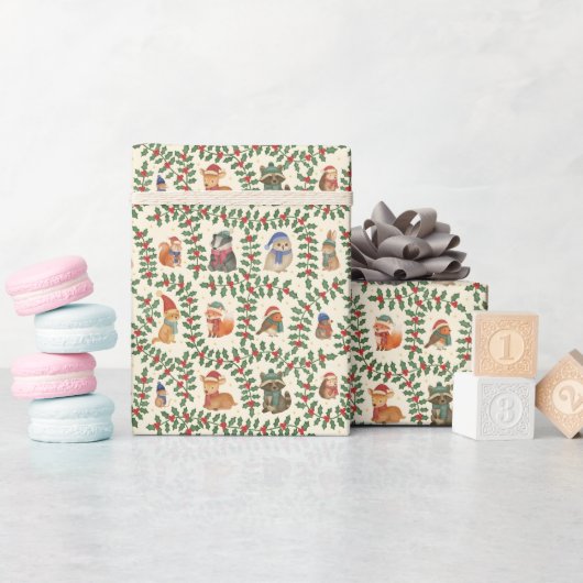 Weihnachts-Waldtiere Geschenkpapier Rolle (Babyparty)