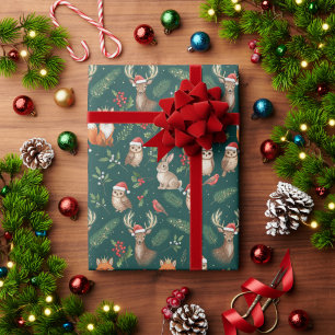 Weihnachts-Waldtiere Süße Waldtiere Geschenkpapier