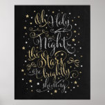 Weihnachts-Wand Art Deco Weihnachtsangebot Geschen Poster<br><div class="desc">OH HOLY NIGHT DIE STERNE SIND HELL ZEICHNEN Schöne Weihnachtswandkunst im Chalkboard-Stil mit Imitaten Gold und Silber Schriften und Glitzer Sterne</div>