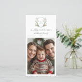 Weihnachts-Wappen 2 Foto Feiertagskarte (Stehend Vorderseite)