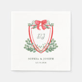 Weihnachts-Wappen | Whimsical Holiday Wedding Serviette (Vorderseite)