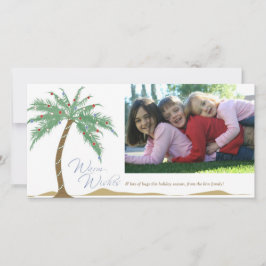 Weihnachts warme Wünsche, Palm Tree Beach Feiertagskarte