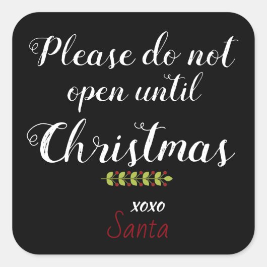 Weihnachts-Warn-Aufkleber für Erwachsene! Quadratischer Aufkleber (Vorderseite)