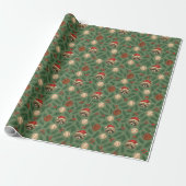 Weihnachts-Waschbär-Baseball-Geschenkpapier Geschenkpapier (Ungerollt)