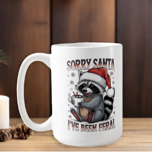 Weihnachts-Waschbär Ich bin verwildert Gag-Geschen Kaffeetasse