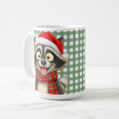 Weihnachts-Waschbär Kaffeetasse (Vorderseite Links)