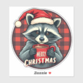 Weihnachts-Waschbär-Kakao-Freude Aufkleber (Blatt)