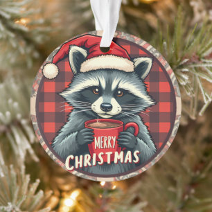 Weihnachts-Waschbär-Kakao-Freude Ornament