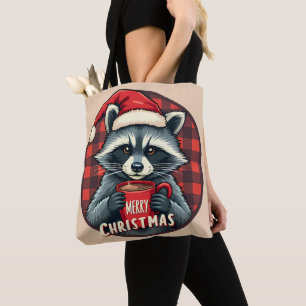 Weihnachts-Waschbär-Kakao-Freude Tasche