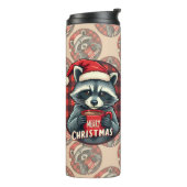 Weihnachts-Waschbär-Kakao-Freude Thermosbecher (Nach links gedreht)
