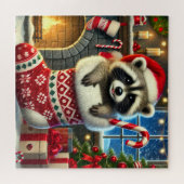 Weihnachts-Waschbär-Puzzle Puzzle (Horizontal)