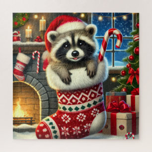 Weihnachts-Waschbär-Puzzle Puzzle