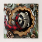 Weihnachts-Waschbär-Puzzle Puzzle (Horizontal)