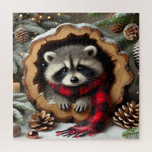 Weihnachts-Waschbär-Puzzle Puzzle (Vertikal)