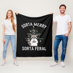 Weihnachts-Waschbär So ziemlich fröhlich, so zieml Fleecedecke