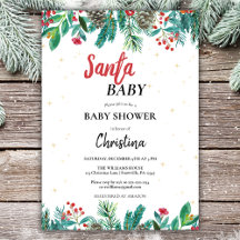 Weihnachts Wasserfarbe Babydusche