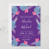 Weihnachts-Wasserfarbe Berry Lila Hochzeit Einladung (Vorderseite)