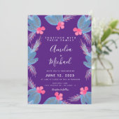 Weihnachts-Wasserfarbe Berry Lila Hochzeit Einladung (Stehend Vorderseite)