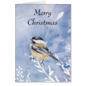 Weihnachts Wasserfarbe Chickadee Bird Joy & Peace (Vorne)